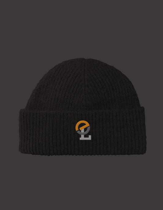 E. L Black Beanie