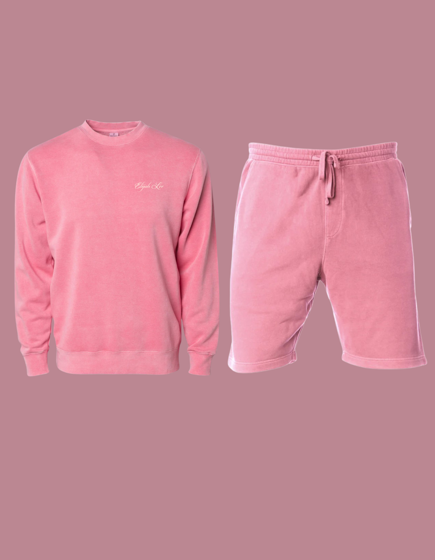 Elijah Lee Pink Crewnecks and Shorts Set