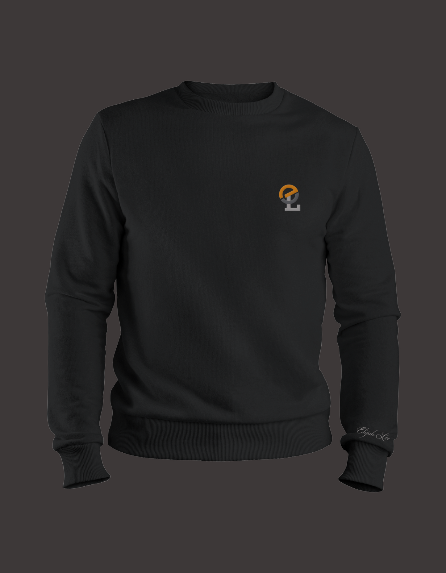 E. L Black Crewneck & Hat Set