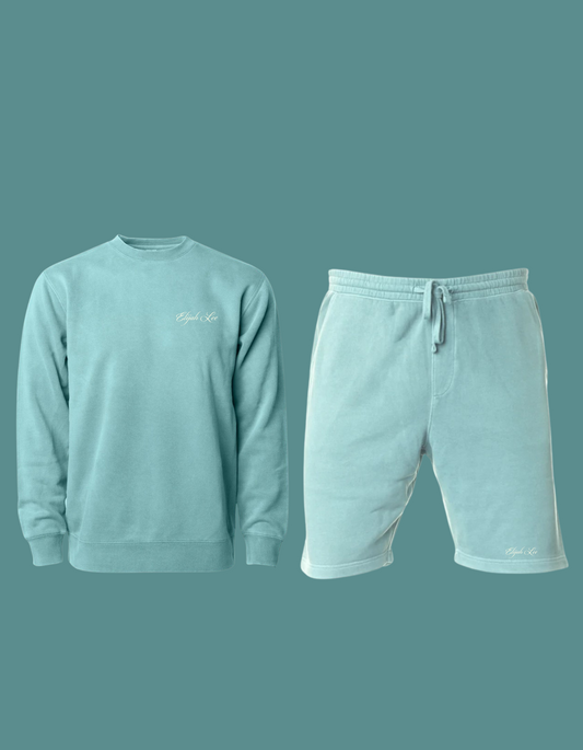 Elijah Lee Mint Green Crewnecks and Shorts Set
