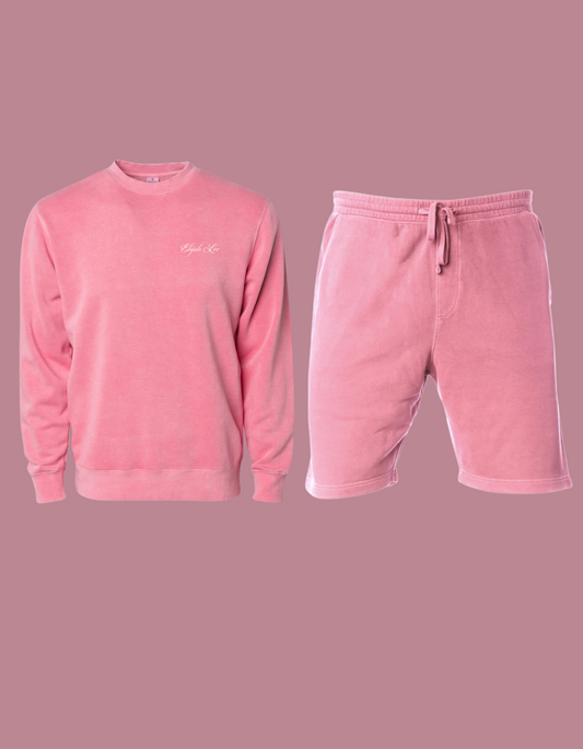 Elijah Lee Pink Crewnecks and Shorts Set