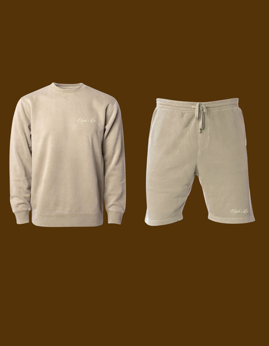 Elijah Lee Sandstone Crewnecks and Shorts Set
